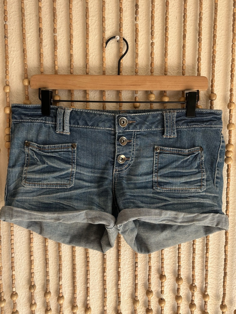 Y2K Mossimo Low Rise Roll Cuff Booty Summer Shorts Stretch Boho Grunge 2000s